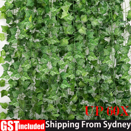60x 2.4M Artificial Ivy Leaf Vine Plant Garland Fake Foliage Green Wedding Party - Picture 1 of 15