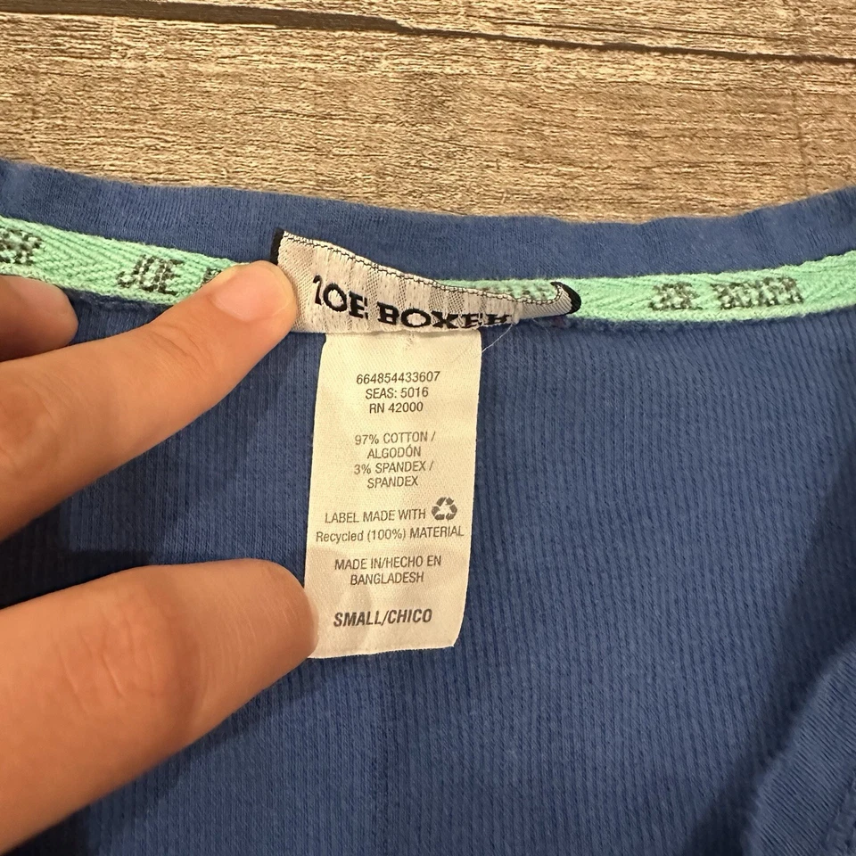 Camiseta interior de algodón para mujer Joe Boxer pijama camisa para dormir azul talla pequeña Foto 3 de 4