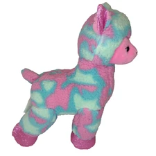 Build A Bear Workshop Sweet Llama Cotton Candy Tie Dye 15in Stuffed Glitter Feet