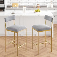   Bar Stools Set of 2 Counter Height Bar Stools with Footrest Bar Chairs Counter