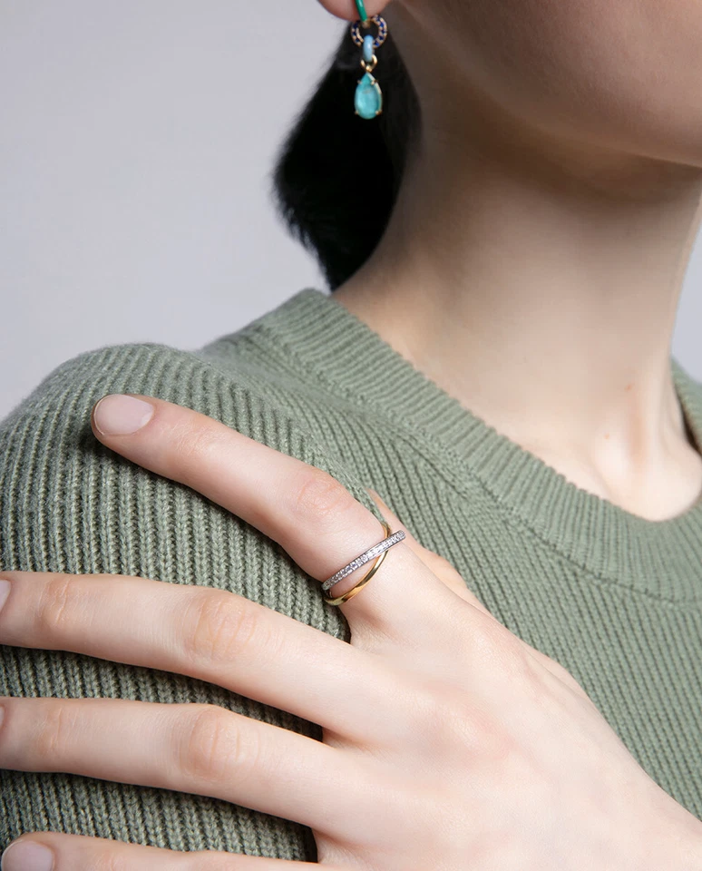 Ring Doppel Bad Für Gold Und Rhodium Viceroy Frau Silber Größe 18 9126a018-30 - Bild 3 von 4