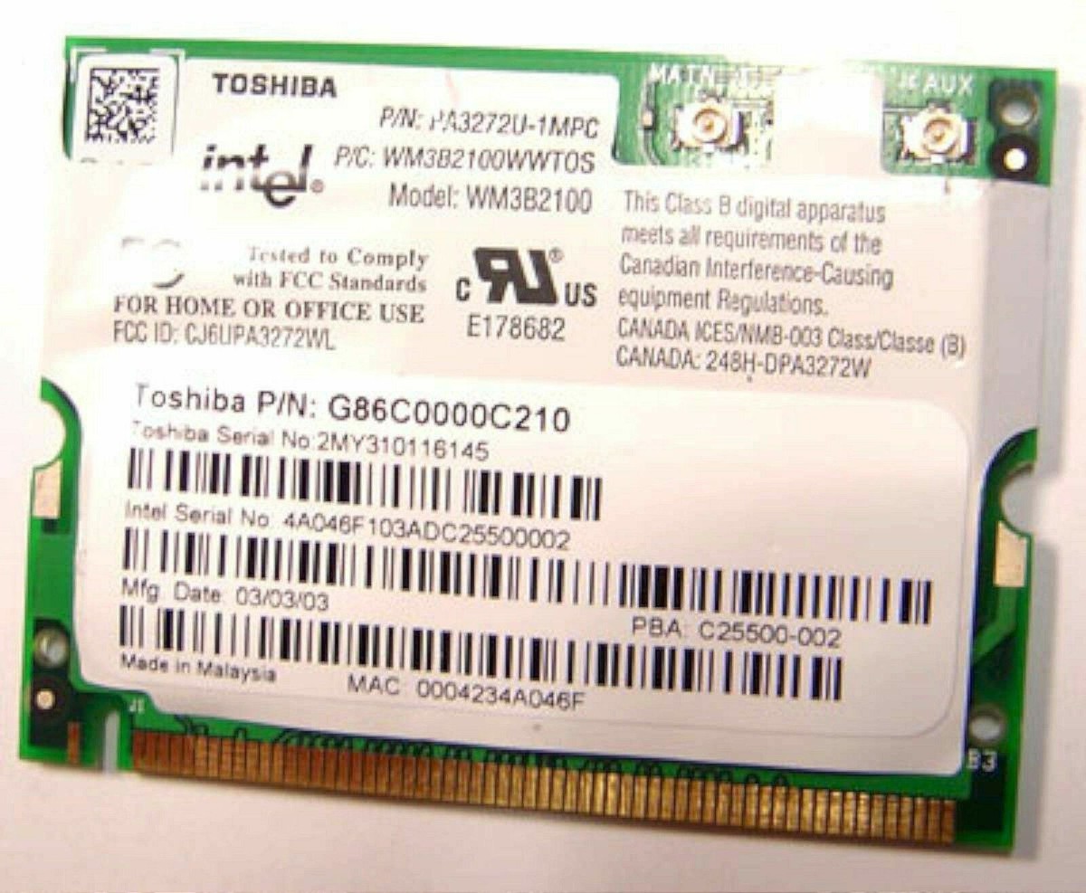Toshiba Satellite M15 M205 Laptop WiFi WIRELESS CARD PA3272U-1MPC