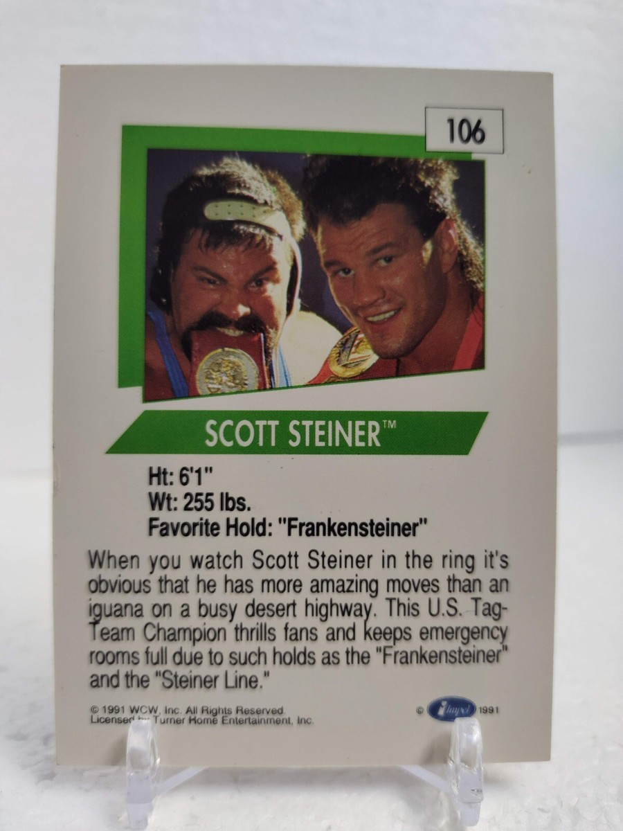 SCOTT STEINER AUTO Signed 1991 Impel WCW #106 WWE WWF COA On-Card