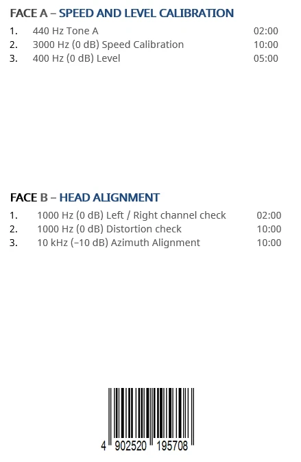 Cassette calibration Wow&Flutter Azimuth Speed CTT-100 - Photo 2/4