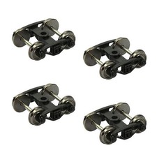 4pcs HO Scale 1:87 Roller Bearing Truck 2-Springs Bogies 33" Metal DC Wheel
