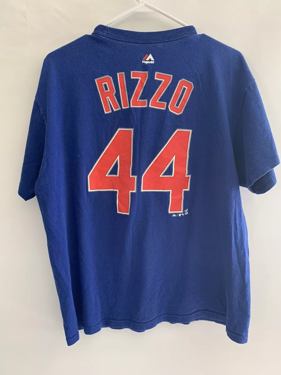 Chicago Cubs #44 Rizzo MLB Baseball Jersey T Shirt Majestic Adult Sz Large