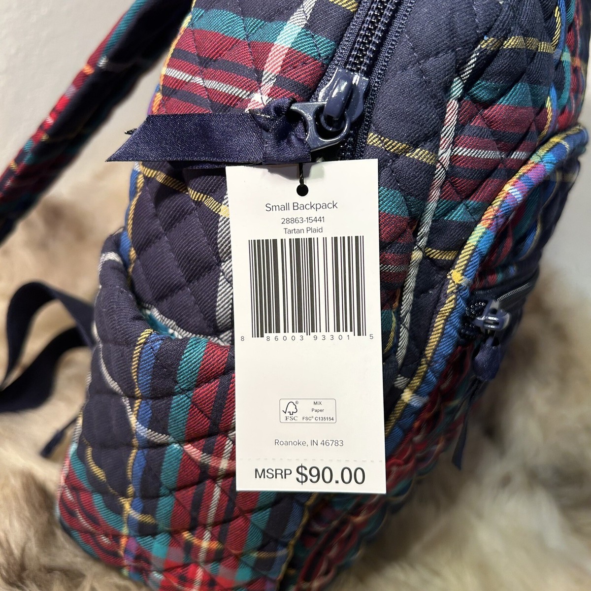 NWT Vera Bradley Small Backpack - Tartan Plaid Print | eBay display picture 2