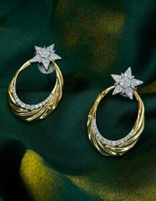 Drop Dangle Women's Earring 2.24Ct Round Simulated Diamond 925 Sterling Silver