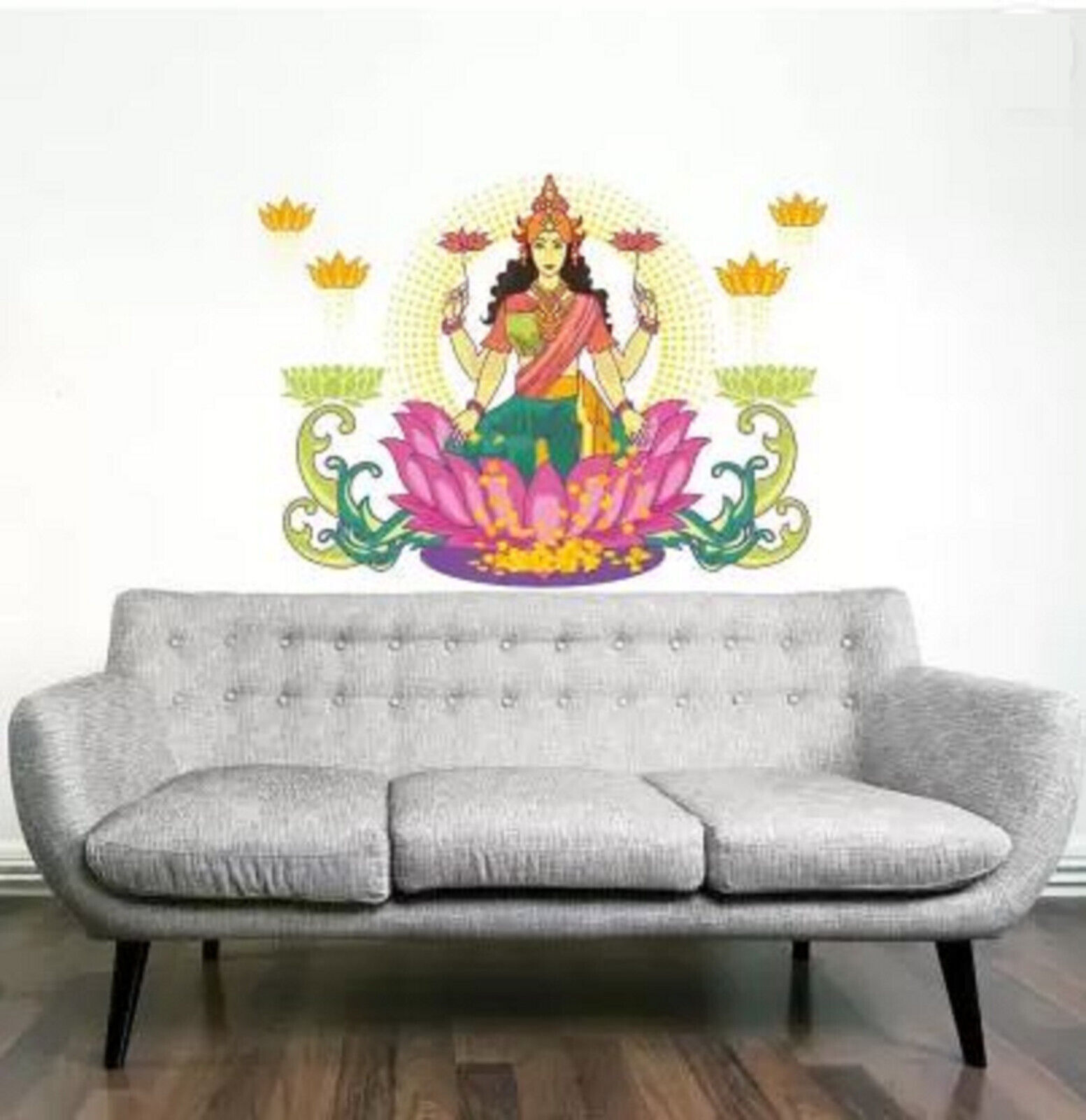 Waterproof Goddess Laxmi Vinyl Wall Sticker Decor 38x44cm B275