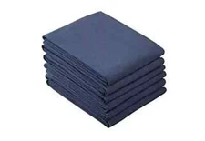Flour Sack Kitchen Towels 100% Cotton Set of 6, Crinkle Finish Tea Blue