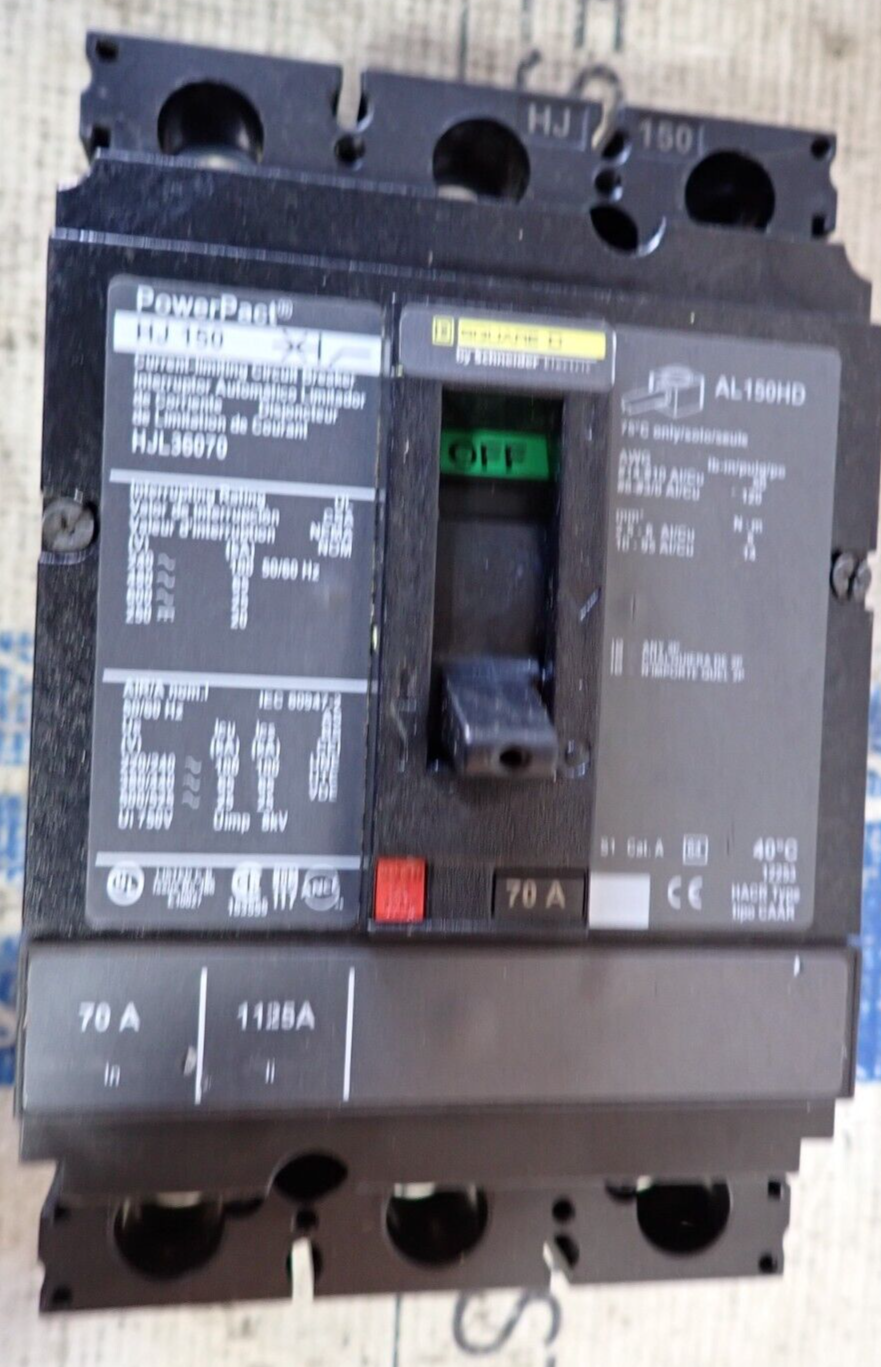 HOUSTON STOCK NUOVO SQUARE D HJL36070 POWERPACT HJL 70 AMP ARIA