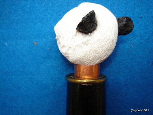 orig. PANDA BEAR CANE walking stick/shillelagh black/white~useful gift~made USA - Picture 10 of 10