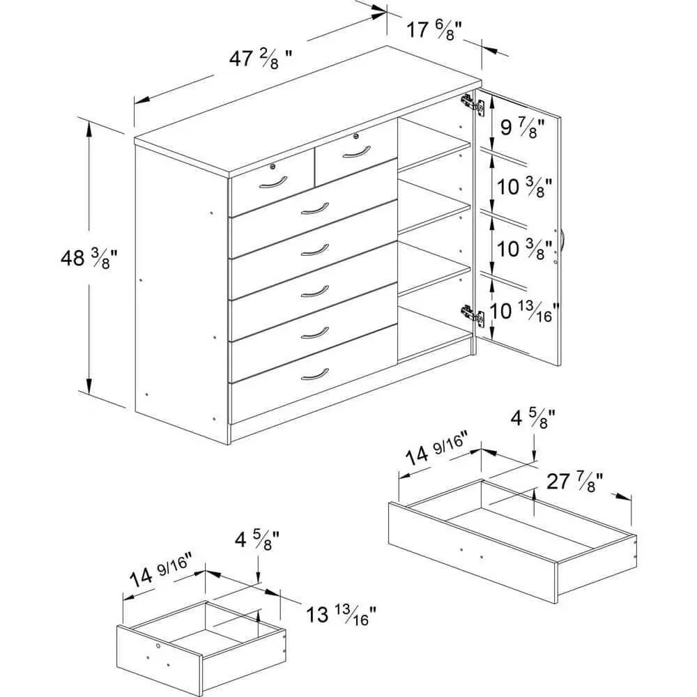 Hodedah 7 drawer dresser deals