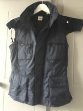 Aspesi Sports Leisure Waterproof Navy Blue Gilet Concealed Hood Pockets Uk8
