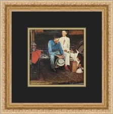 Norman Rockwell Breaking Home Ties Custom Framed Print