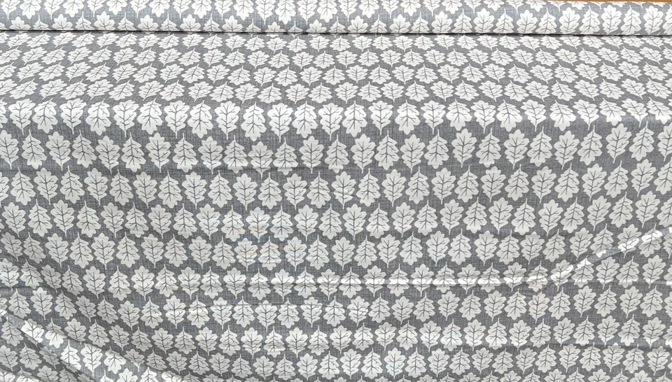 Tapicería cortina cojín tela 100 % algodón peltre hoja roble iLiv 3,3 metros Foto 3 de 4