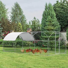 Outdoor Galvanized Dome Cage Large Metal Chicken Coop w/ Cover 9 ft x 19 ft