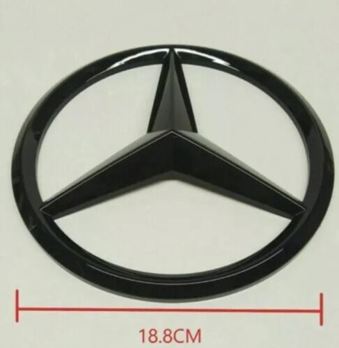 Mercedes Front GLÄNZEND SCHWARZ Grillabzeichen Abdeckung 18,8cm A C CLA GLA ML CLS E KLASSE - Bild 10 von 12