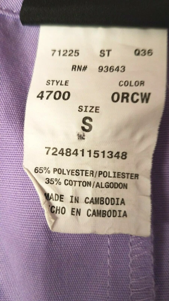 Set of 3 Women's Cherokee Scrub Tops (S) Lavender/Brown/Turquoise. Short Sleeved - Image 4 of 4