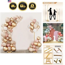 Balloon Arch Stand Set of 2 - Metal Backdrop for Wedding, Birthday, Anniversa...