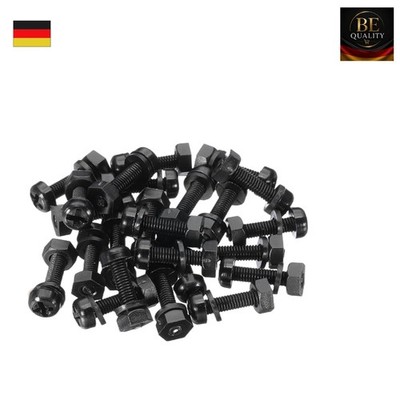 Patikil 24 Teile Schrauben Set M3x12mm Nylon Kunststoff Schwarz