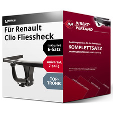 Für Clio Fliessheck II Typ BB/CB Anhängerkupplung starr + E-Satz 7pol Set neu