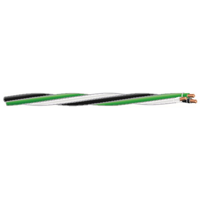 25 Ft. 12/3 Black/White/Green Solid CU THHN Tri-Wire