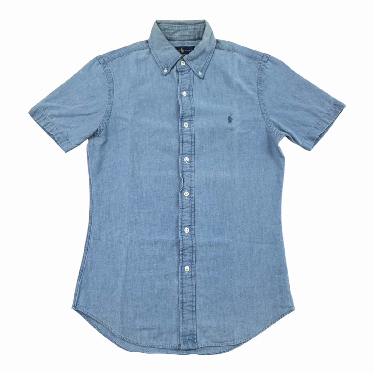 Polo Ralph Lauren Denim Short Sleeve Casual Button-Down Shirts for
