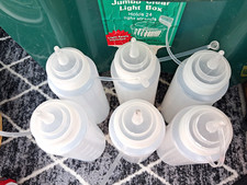 6 Pack Clear Plastic Standard Squeeze Bottles w/ Nozzle Caps, 500 mL Marked
