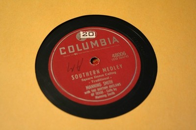 MANNING SMITH COLUMBIA 78RPM RECORD 48006 SOUTHERN MEDLEY SQUARE DANCE COUNTRY
