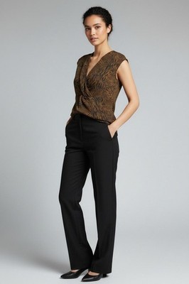 Halogen Twist Front Top, Olive-Black Splice Animal, Sz. S