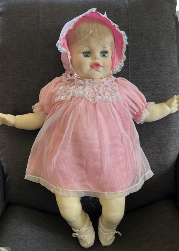 Beautiful Ideal  24" sleepy Eyed doll 1983 vinyl head, arms and legs. GS