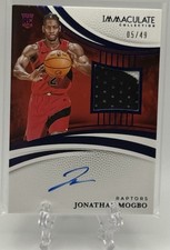 Jonathan Mogbo 2024-25 Panini Immaculate Blue RPA RC Jersey Auto /49! Raptors