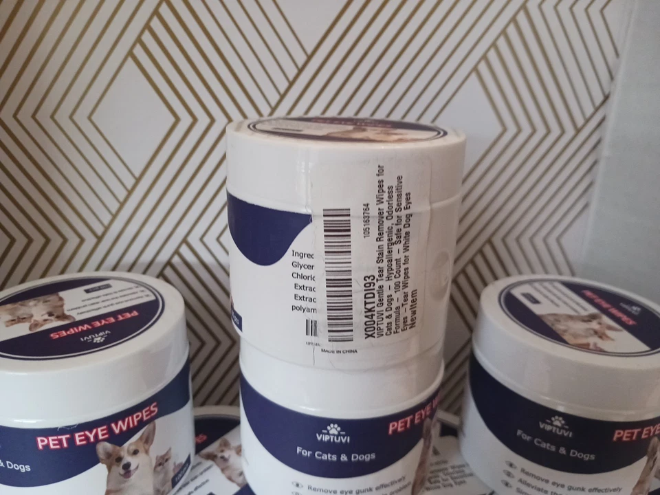 Lote de 2 toallitas para ojos de mascotas de 100 piezas para gatos y perros nuevas 🐕 Exp 04/2027 Foto 2 de 4