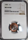 NGC MS-64 RB 1885 Indian Head Cent, Razor-Sharp, Impeccable, Red-Brown Gem!