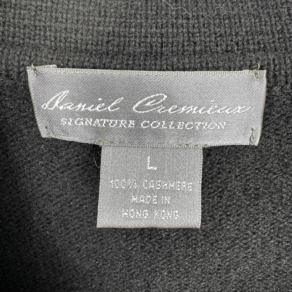 Daniel Cremiux Suéter Hombre Grande L Negro Cachemira Cuello Vacaciones Preppy Trabajo Foto 4 de 4