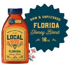 Local Hive Raw  Unfiltered, 100 U.S. Florida Honey Blend, 16 Oz Bottle
