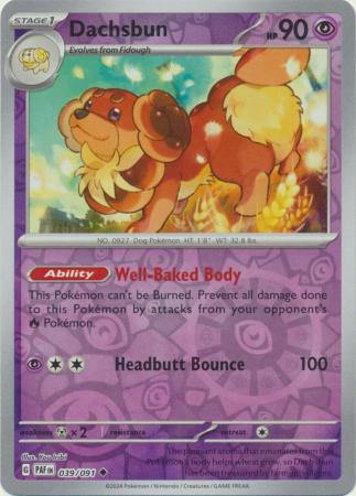 DACHSBUN 039/091 PALDEAN FATES POKEMON (REVERSE HOLO, NM)