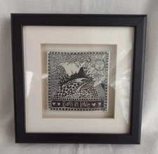 Vintage Marsha McCarthy "Born in Love" Drawing on Clay Framed