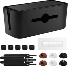 Cable Management Box,Cord Organizer for Home Office Cable Wire Hide,Black  Box