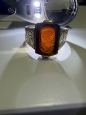 Antiker Siegelring Gold 333 Karneol Gemme Intaglio Jugendstil Ring 8 Karat