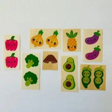 Vintage 1980s Scented Stickers Stick N Sniff BELL PEPPER ONIONS EGGPLANT AVOCADO