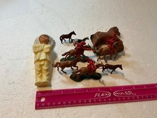 Vintage Lot of Plastic Toy Horses Plastic Indian Figure. 3