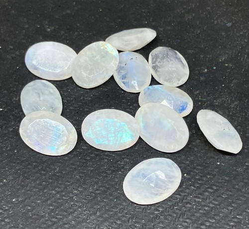 Rainbow Oval Cut Faceted Moonstone AAA Natural Loose Gemstone For Making Jewelry - Picture 9 of 21