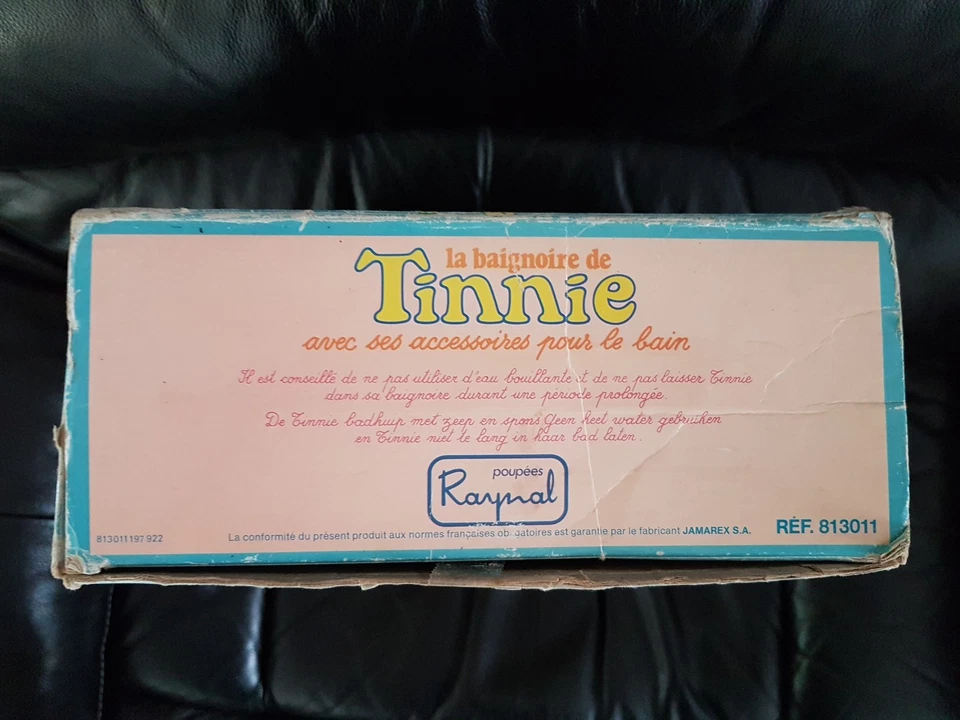 Poupée vintage Tinnie Raynal -ancienne baignoire et rare petite éponge d'origine - Photo 4/4
