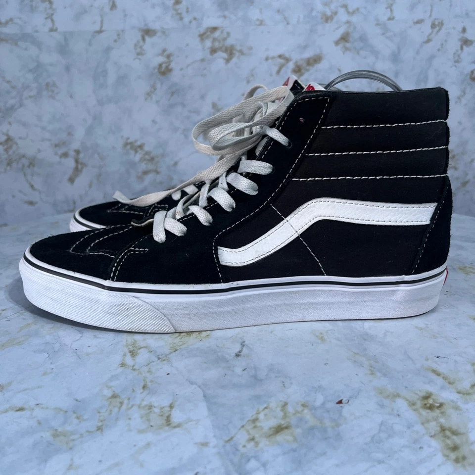 Vans Sk8 Hi OTW Men's Size 9 Shoes Black White Canvas Casual High Top Sneakers - Image 4 of 4