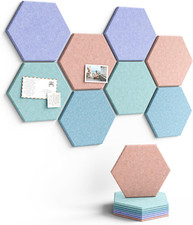 Hexagon Cork Board Alternative for Walls Decor-8-Pack Felt Bulletin Board Tiles,