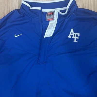 Blue Nike Air Force 1/4 zip windbreaker #sportswear