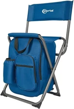 PORTAL Backpack Cooler Chair Fishing Chairs with Backrest Folding Camping Stool