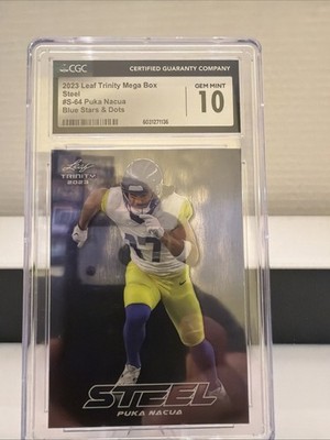 2023 Leaf Trinity Puka Nacua RC #S-64 Blue Stars Dots /99 CGC 10 Gem Mint